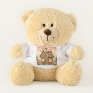 Cute, whimsical gingerbread house teddy bear