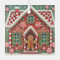 Cute, whimsical gingerbread man & house