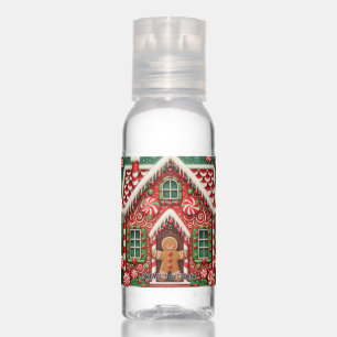 Cute, whimsical gingerbread man & house hand sanitizer
