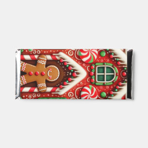 Cute, whimsical gingerbread man & house hershey bar favors