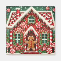 Cute, whimsical gingerbread man & house