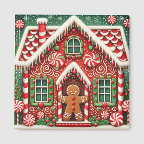 Cute whimsical gingerbread man  house magnet