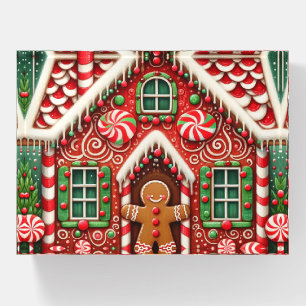 Cute, whimsical gingerbread man & house paperweight