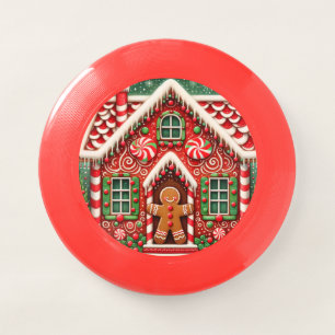 Cute, whimsical gingerbread man & house Wham-O frisbee