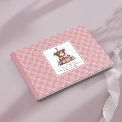 Cute whimsical girl 7th birthday memory guest book