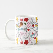 Cute Whimsical Girl Power Doodle Retro Coffee Mug