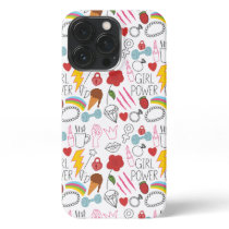 Cute Whimsical Girl Power Doodle Retro iPhone 13 Pro Case