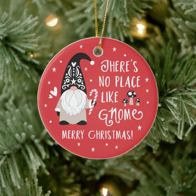 Cute Whimsical Gnome Christmas   Ceramic Ornament (Tree)