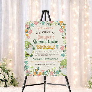 Cute Whimsical Gnome First Birthday Welcome Foam Board