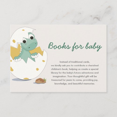 Cute Whimsical Green Baby Dino Book Request Insert