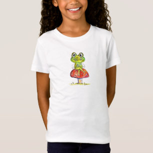 Cute Whimsical Green Frog on Toadstool T-Shirt