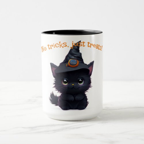 Cute whimsical Halloween black cat Mug