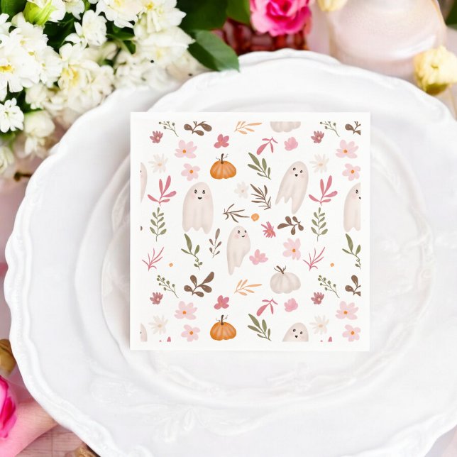 Cute whimsical halloween ghost pattern baby shower napkins (Cute whimsical halloween ghost pattern baby shower napkins)