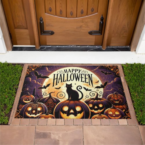 Cute Whimsical Halloween Night Doormat