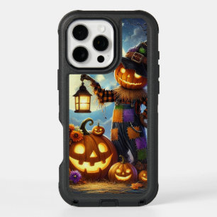 Cute, Whimsical Halloween scarecrow & pumpkins iPhone 16 Pro Max Case