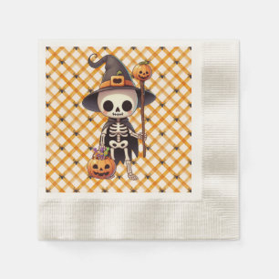 Cute, Whimsical Halloween skeleton Napkins