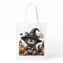 CUTE WHIMSICAL HALLOWEEN THEMED KITTY CAT