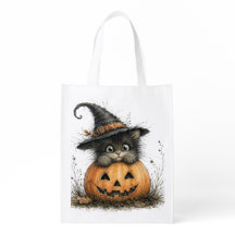 CUTE WHIMSICAL HALLOWEEN THEMED KITTY CAT