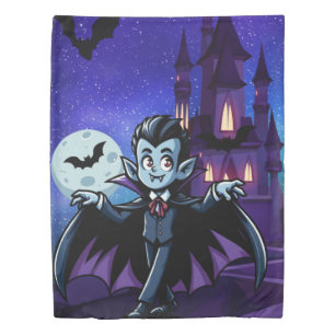 Cute, whimsical Halloween vampire Duvet Cover