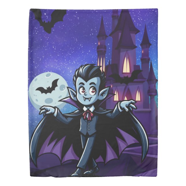 Cute, whimsical Halloween vampire Duvet Cover (Front)