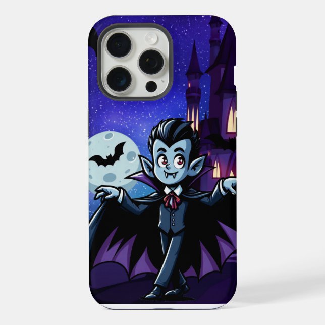 Cute, whimsical Halloween vampire Iphone Case (Back)