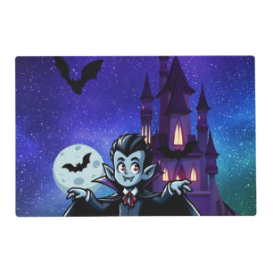 Cute, whimsical Halloween vampire Placemat