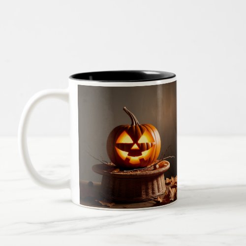 Cute Whimsical Halloween Witch Personalized Name  Two_Tone Coffee Mug