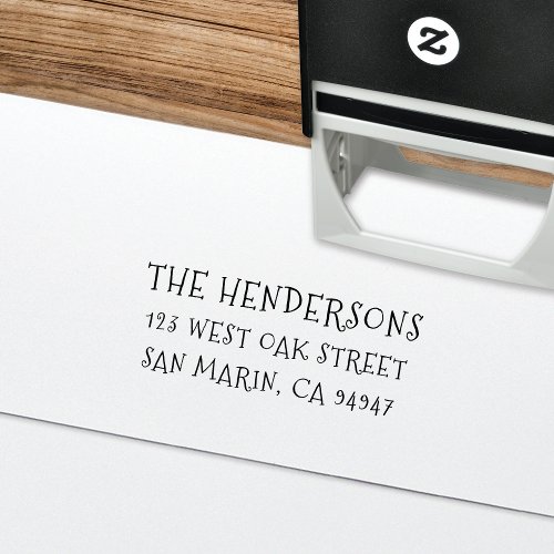 Cute Whimsical Handwriting Return Address Self_inking Stamp
