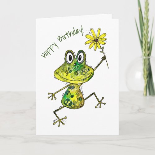 Cute Whimsical Happy Frog Card