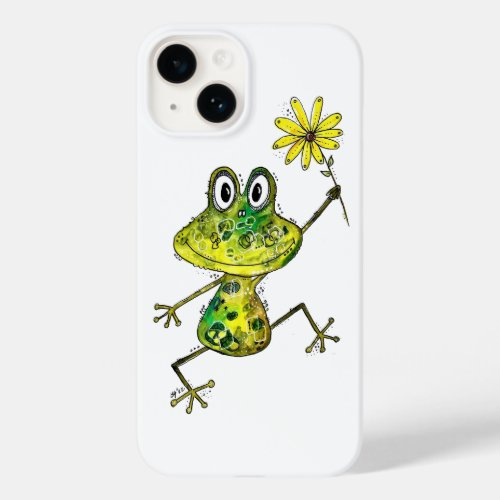 Cute Whimsical Happy Frog Case_Mate iPhone 14 Case