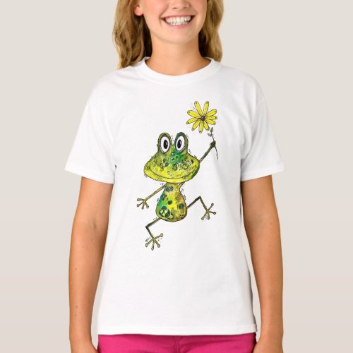 Cute Whimsical Happy Frog T_Shirt