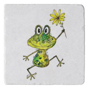 Cute Whimsical Happy Frog Trivet