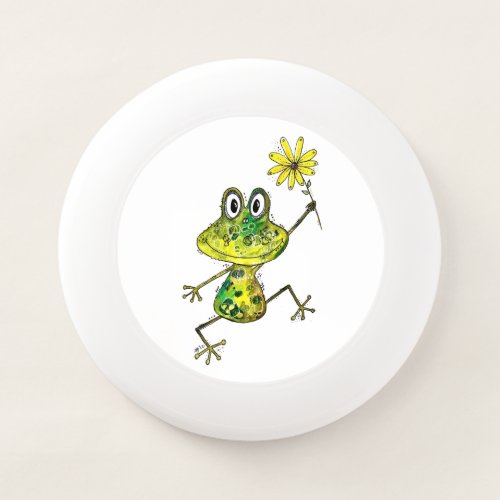Cute Whimsical Happy Frog Wham_O Frisbee