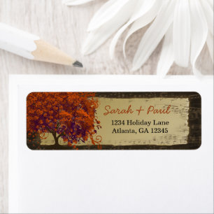 Cute Whimsical Heart Leafed Dark Coral Tree Label