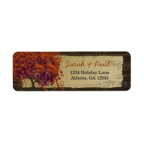 Cute Whimsical Heart Leafed Dark Coral Tree Label