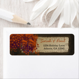 Cute Whimsical Heart Leafed Dark Coral Tree Label