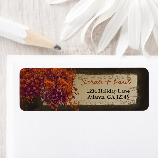Cute Whimsical Heart Leafed Dark Coral Tree Label (Insitu)