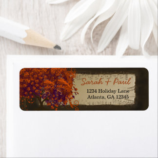 Cute Whimsical Heart Leafed Dark Coral Tree Label