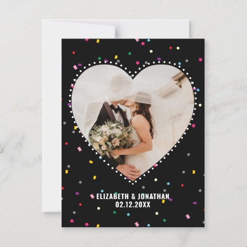 Cute Whimsical Heart Photo Wedding Save The Date Magnetic Invitation