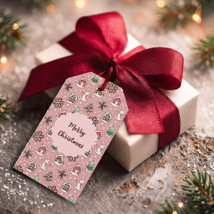 Cute Whimsical Holiday Cookie Pattern Christmas Gift Tags