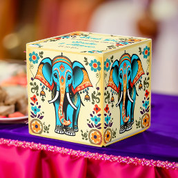 Cute whimsical Indian wedding elephant thank you Favor Boxes