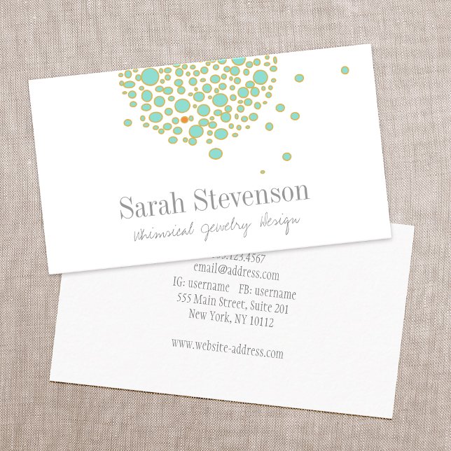 Cute Whimsical Jewelry Designer Business Card (Creator Uploaded)