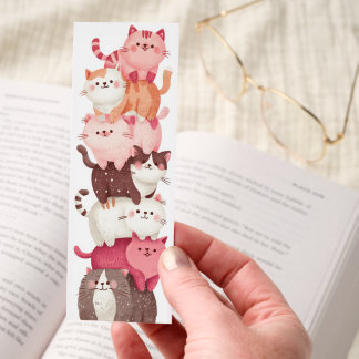 Cute Whimsical Kitty Tower in Bright Fun Colors Bookmarks