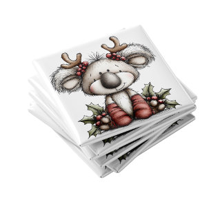 Cute Whimsical Koala Christmas Magnet