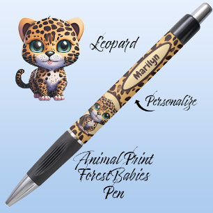 Cute Whimsical Leopard Safari Jungle Animal Print Pen