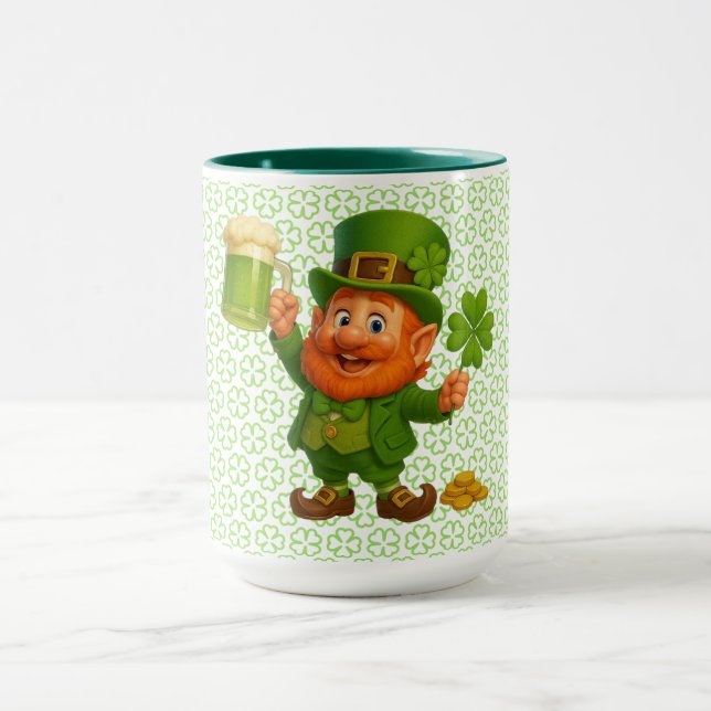 Cute/whimsical leprechaun Saint Patrick's Day  Mug (Center)