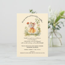 Cute Whimsical Little Mouse in Garden Baby Shower