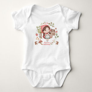 Cute Whimsical Little Red Riding Hood Birthday Baby Bodysuit