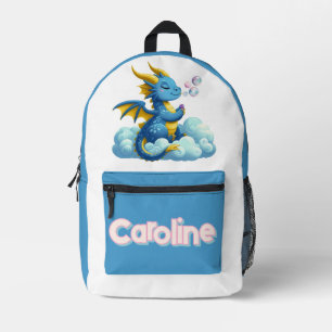 cute/whimsical magical rainbow dragon printed backpack