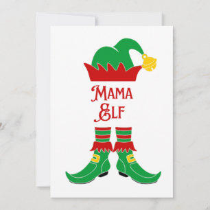 Cute Whimsical Mama Elf Holiday Card